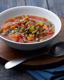 Lentil soup in a bowl